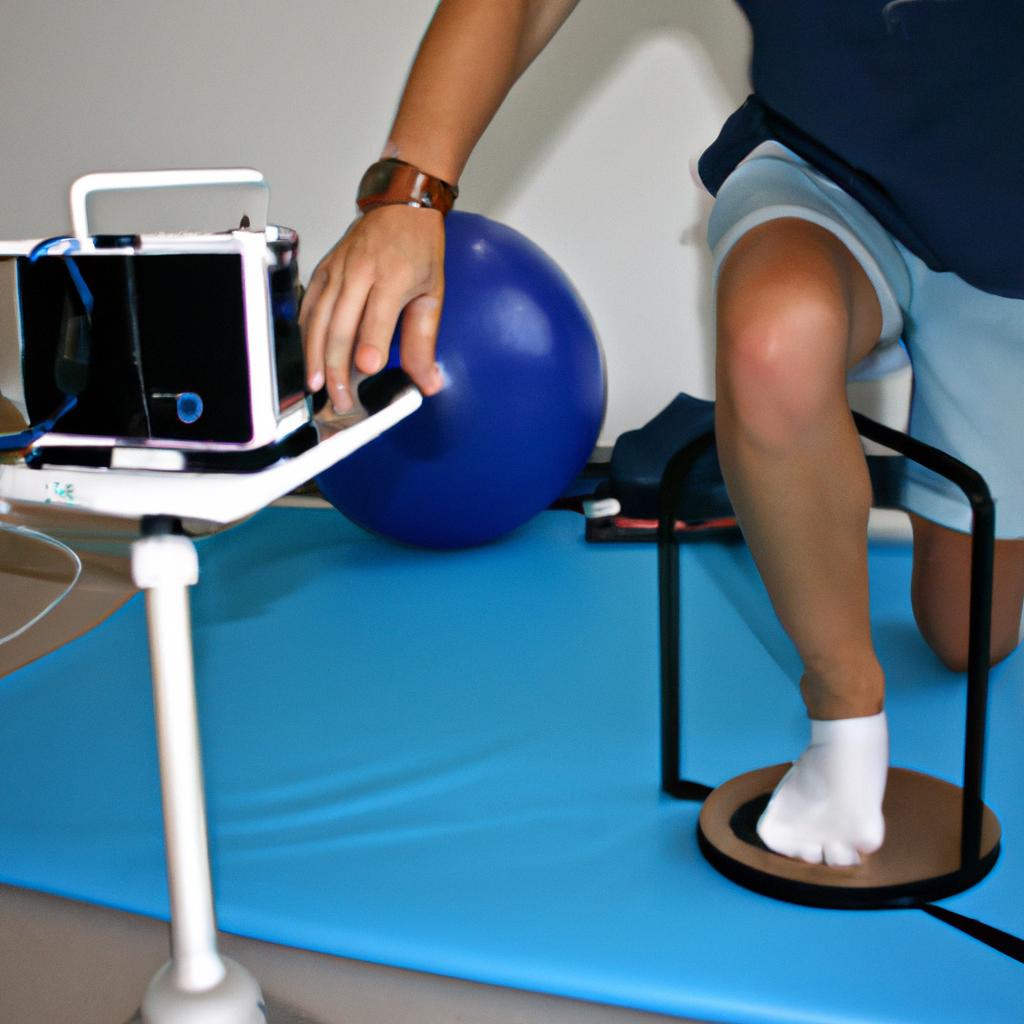 Person using advanced rehabilitation technology